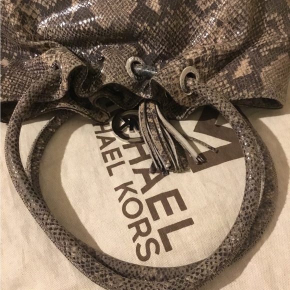 Michael Kors Snakeskin Embossed Leather Hobo Bag - Picture 16 of 16